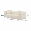 TOV Furniture Tarra Fluffy Oversized Corduroy Fabric Modular Loveseat in Cream