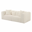 TOV Furniture Tarra Fluffy Oversized Corduroy Fabric Modular Loveseat in Cream