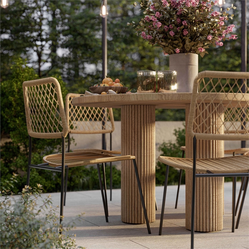 TOV Furniture Patti Indoor / Outdoor Round Stone Dining Table in Terracotta