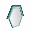 TOV Furniture Lally Prism Velvet & Glass Wall Mirror in Aqua Blue