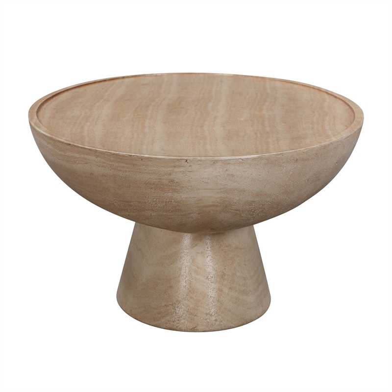 TOV Furniture Indoor / Outdoor Eclipse Stone Coffee Table in Beige