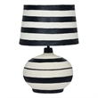 Positano Black Striped Papier Mache Table Lamp