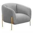 Kandra Grey Velvet Accent Chair