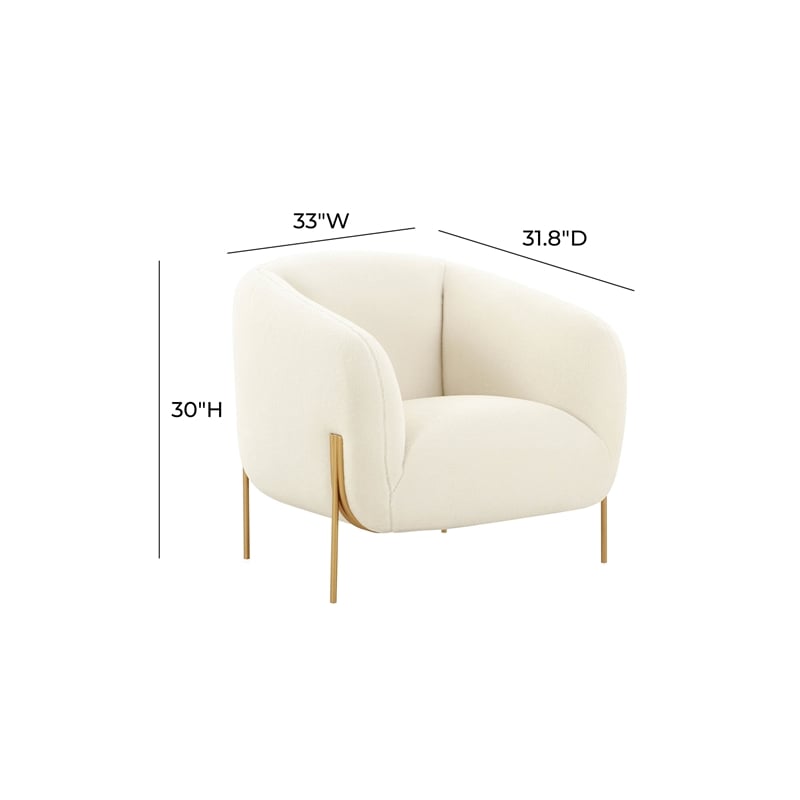 Kandra Cream Shearling Accent Chair