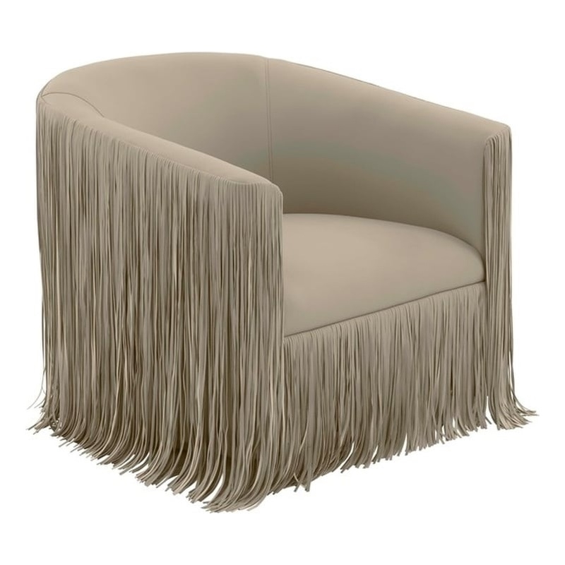 Shag Me Gray Faux Leather Swivel Chair