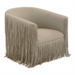 Shag Me Gray Faux Leather Swivel Chair