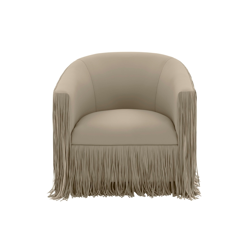Shag Me Gray Faux Leather Swivel Chair