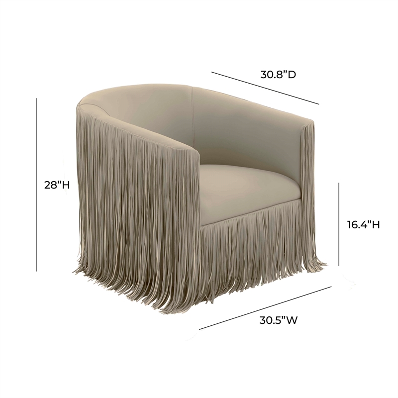 Shag Me Gray Faux Leather Swivel Chair