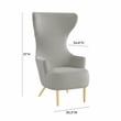 Julia Gray Velvet Channel Tufted Wingback Chair
