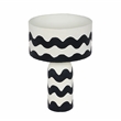 Tropea Black Waves Papier Mache Table Lamp