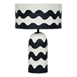 Tropea Black Waves Papier Mache Table Lamp
