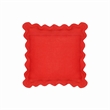 Scalloped Edge Rust and Pink Linen Throw Pillow