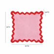 Scalloped Edge Rust and Pink Linen Throw Pillow