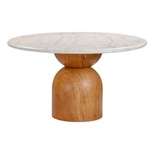 Cynthia Travertine Concrete Indoor / Outdoor 54&quot Round Dining Table