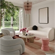 Bounce Rose Pink Ruched Velvet Adjustable Ottoman