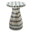 Halio Cream & Blue Checkered Shell Side Table