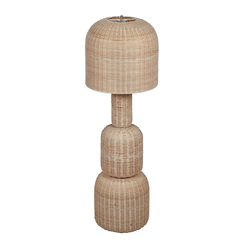 TOV Furniture Kootu Hand-Woven Rattan Floor Lamp in Natural