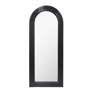 Tanya Black Rattan 70&quot Floor Mirror