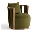 Paolo Green Upcycled Distressed Velvet Swivel Chair