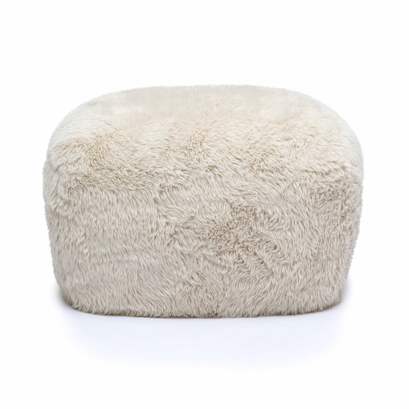 Britt Natural Vegan Shearling Ottoman