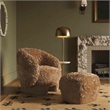 Britt Dark Taupe Vegan Shearling Ottoman