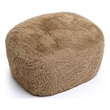 Britt Dark Taupe Vegan Shearling Ottoman