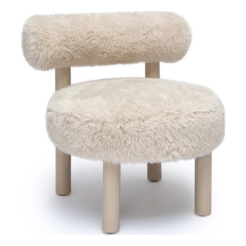 Carmel Natural Vegan Shearling Accent Chair