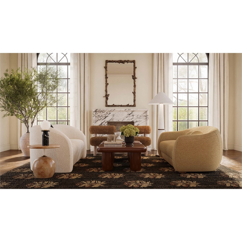 Carmel Dark Taupe Vegan Shearling Accent Chair