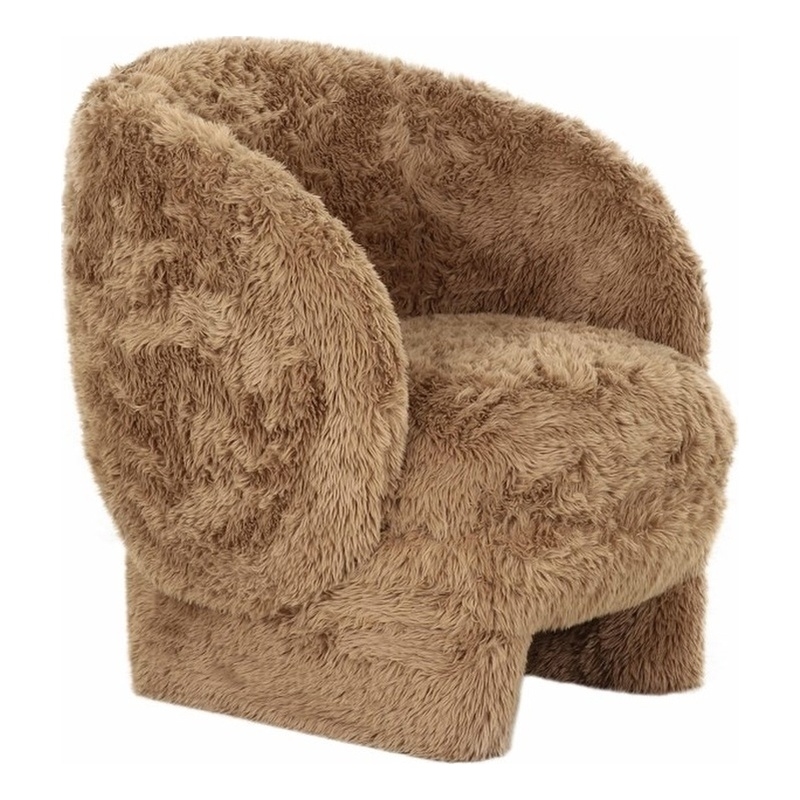 Kiki Dark Taupe Vegan Shearling Accent Chair