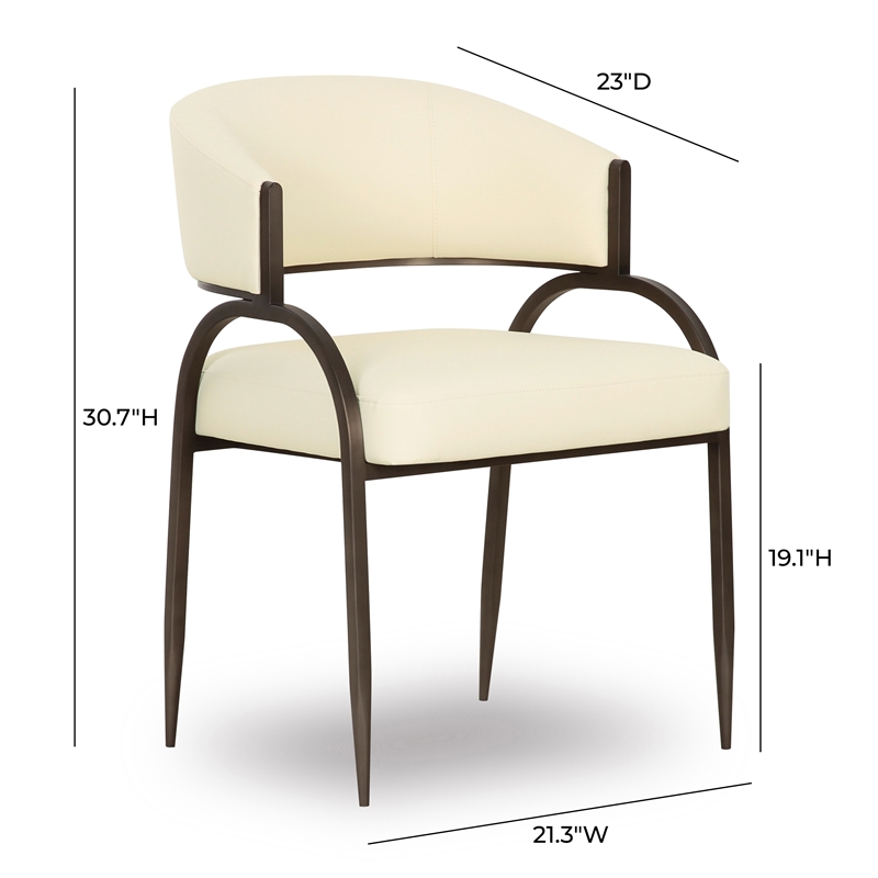 Tatum Cream Vegan Leather Dining Chair