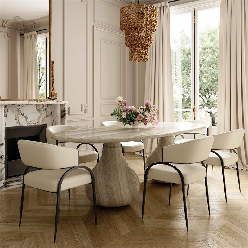 Tatum Cream Vegan Leather Dining Chair