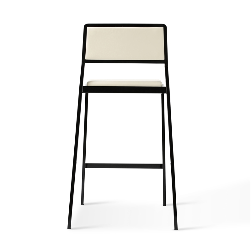 Gale Cream Performance Vegan Leather Stackable Stool - Set of 2