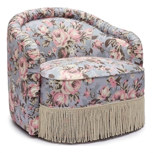 Pamela Spring Floral Print Tasseled Lounge Chair