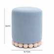 Dex Faded Blue Upcycled Fabric Ottoman
