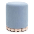 Dex Faded Blue Upcycled Fabric Ottoman