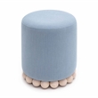 Dex Faded Blue Upcycled Fabric Ottoman