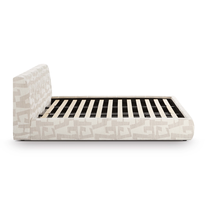 TOV Furniture Isla Cream Jacquard Pattern King Bed