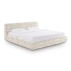 TOV Furniture Isla Cream Jacquard Pattern King Bed
