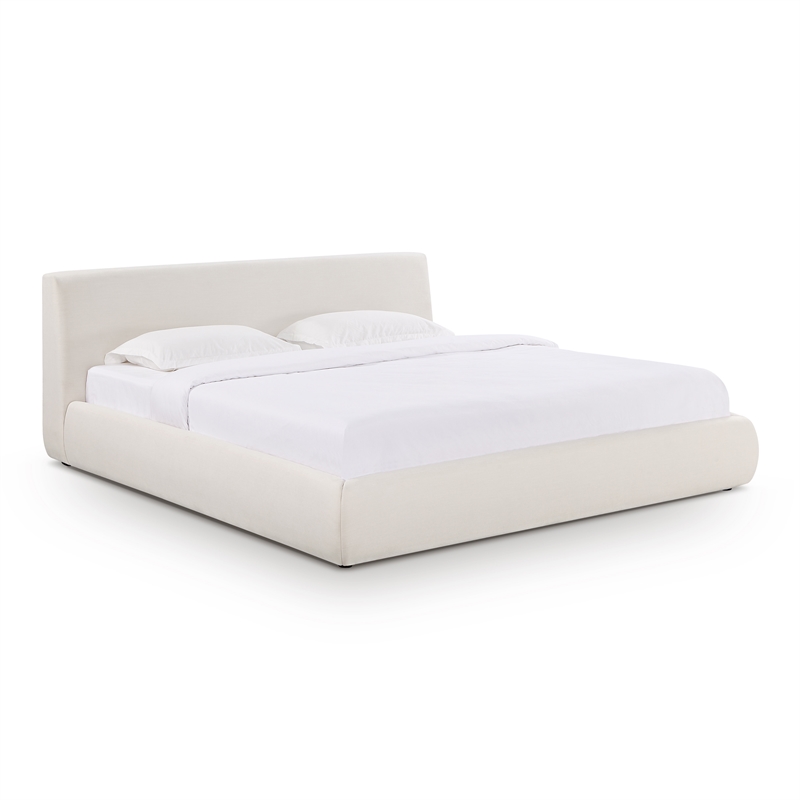 TOV Furniture Isla Cream Upcycled Linen King Bed