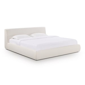 TOV Furniture Isla Cream Upcycled Linen King Bed