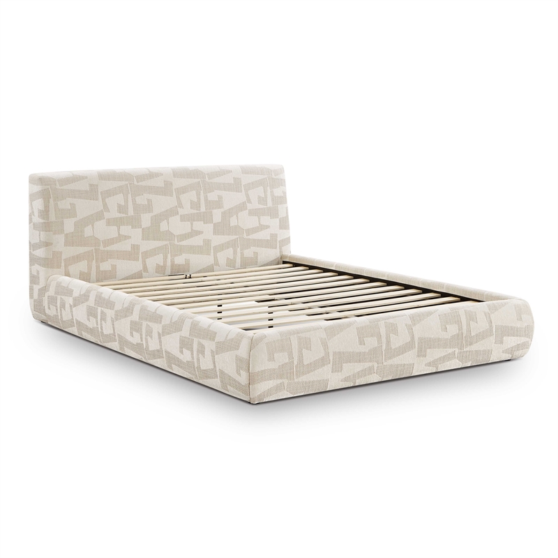 TOV Furniture Isla Cream Jacquard Pattern Queen Bed