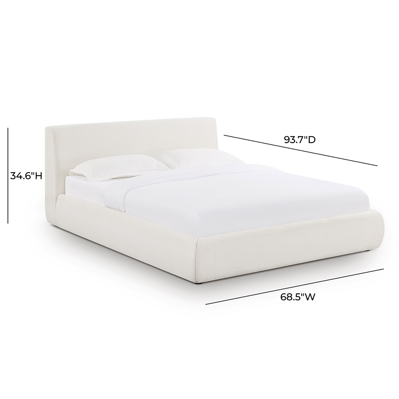 TOV Furniture Isla Cream Upcycled Linen Queen Bed