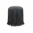 Shag Me Black Performance Vegan Leather Ottoman