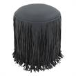 Shag Me Black Performance Vegan Leather Ottoman