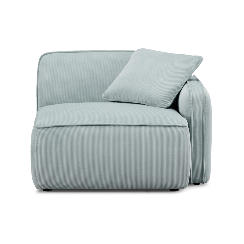 Travie Seafoam Performance Corduroy Velvet RAF Corner Chair