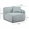 Travie Seafoam Performance Corduroy Velvet RAF Corner Chair