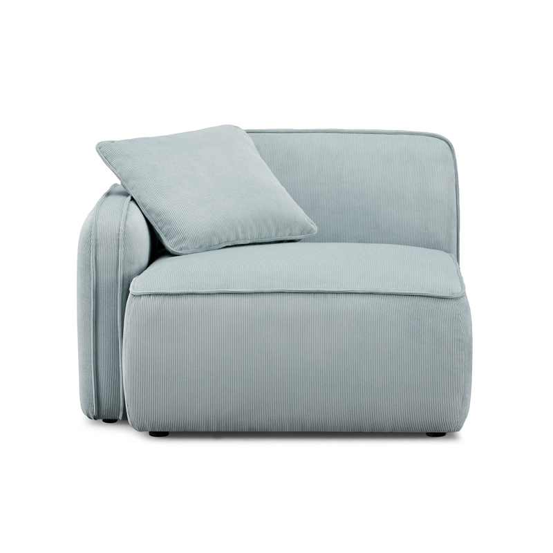 Travie Seafoam Performance Corduroy Velvet LAF Corner Chair