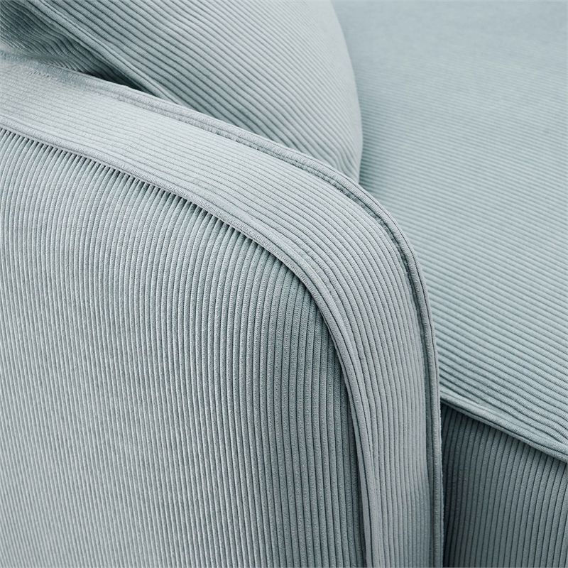 Travie Seafoam Performance Corduroy Velvet Corner Chair