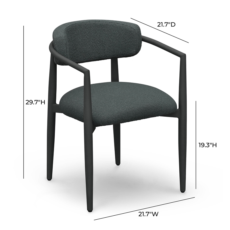 Annika Black Textured Outdoor Dining Arm Chair