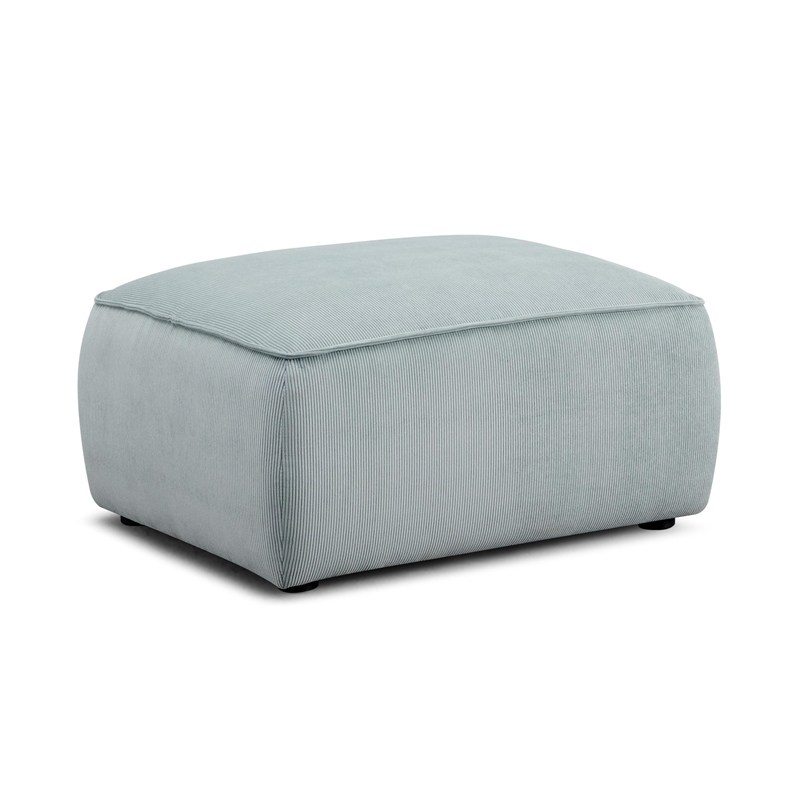 Travie Light Green Performance Corduroy Velvet Ottoman
